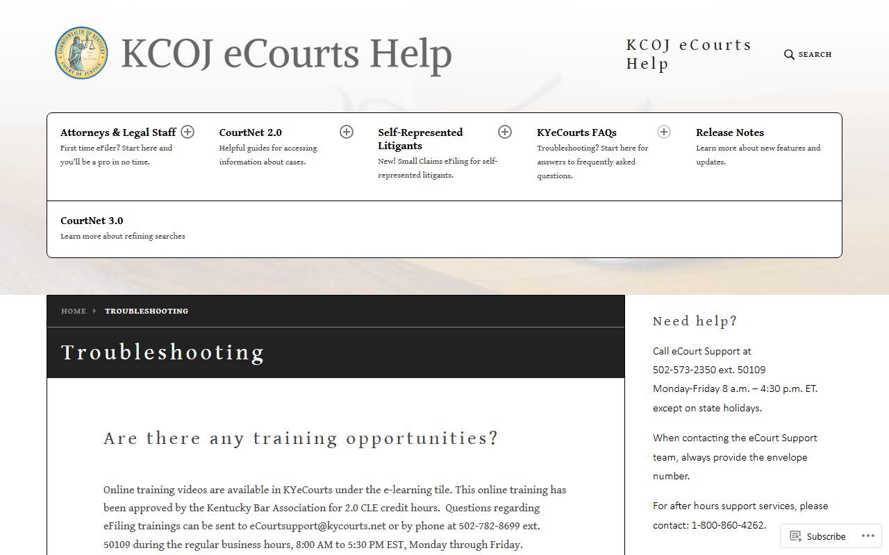 Clinton County court records eCourts troubleshooting guidance