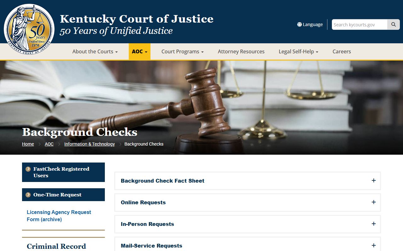 Clinton County criminal court records AOC background check page
