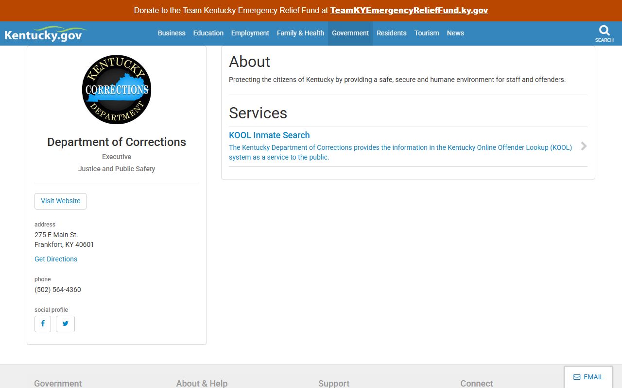 Clinton County inmate records and Kentucky Department of Corrections profile